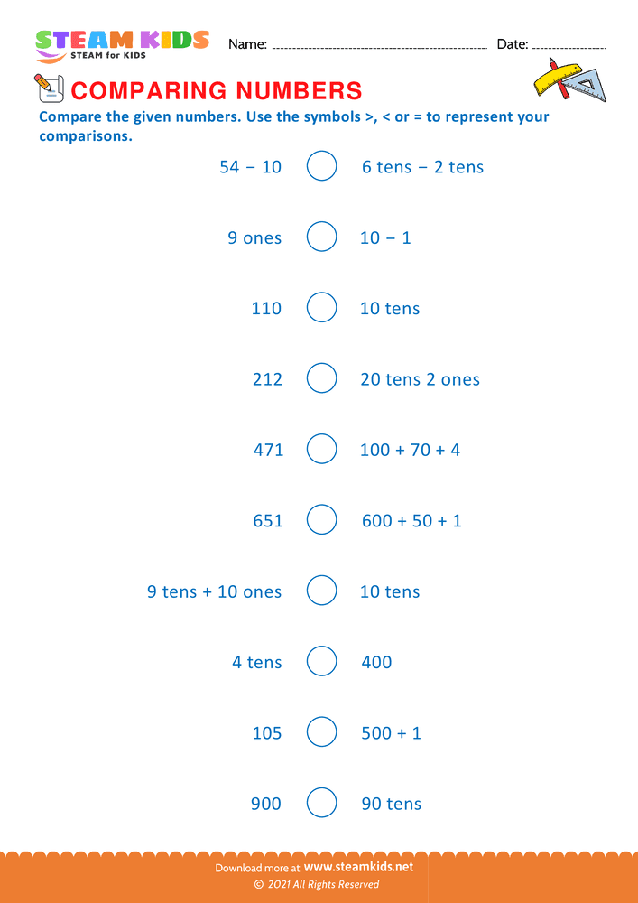 Free Math Worksheet - Mathematical Symbols - Worksheet 14