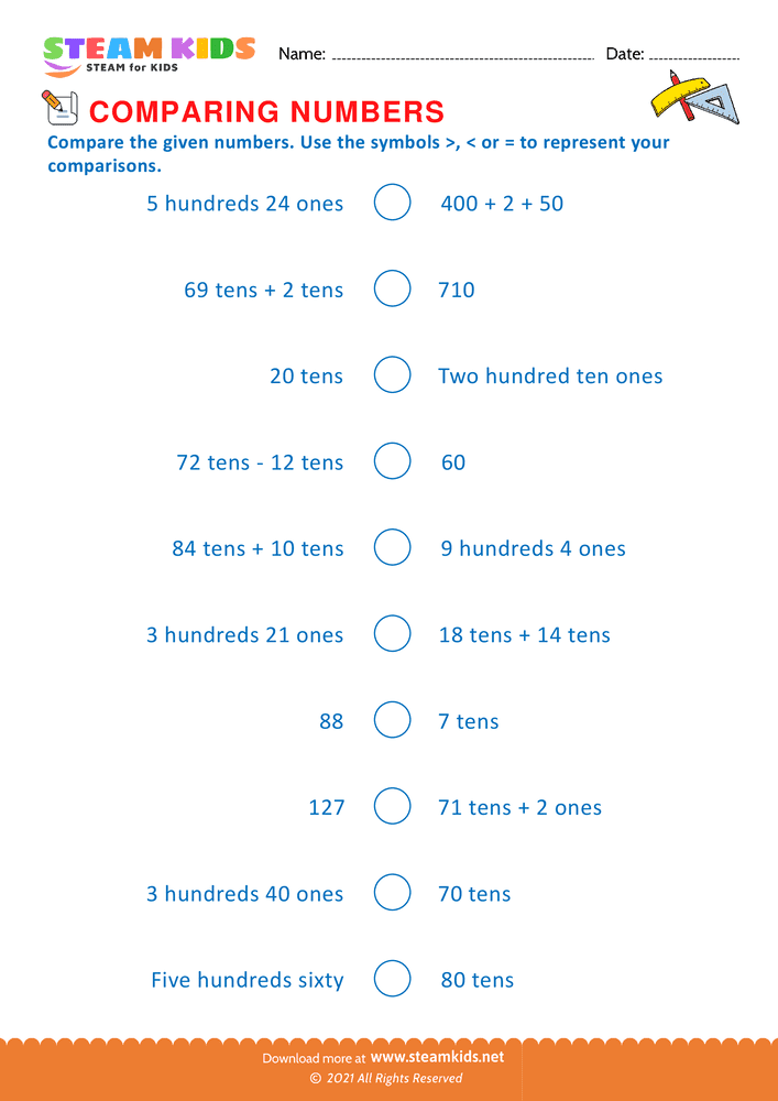 Free Math Worksheet - Mathematical Symbols - Worksheet 16