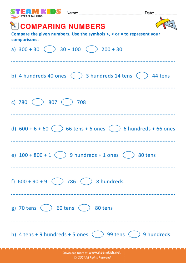 Free Math Worksheet - Mathematical Symbols - Worksheet 25