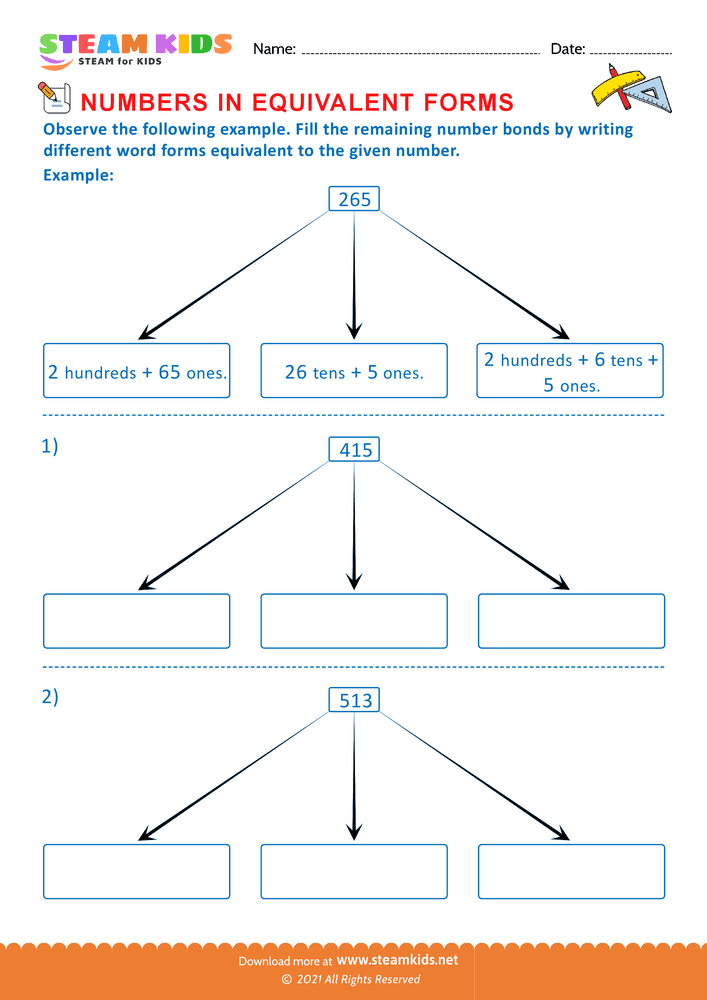 Free Math Worksheet - Number in Different Types - Worksheet 1