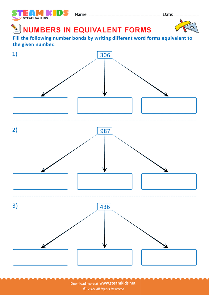 Free Math Worksheet - Number in Different Types - Worksheet 5