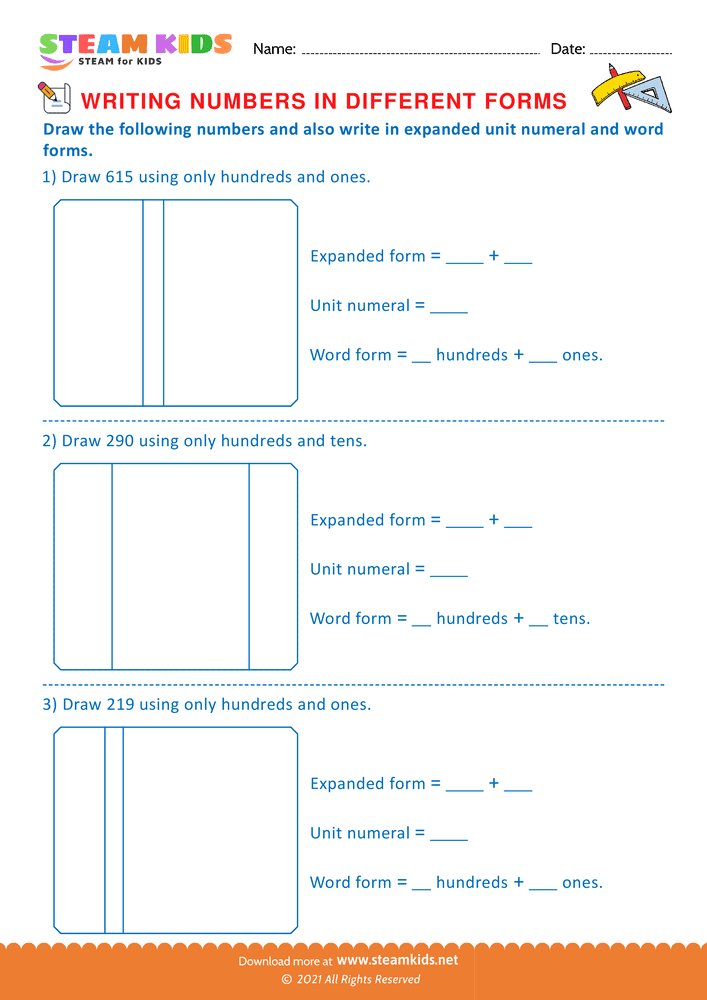 Free Math Worksheet - Draw the following number - Worksheet 2