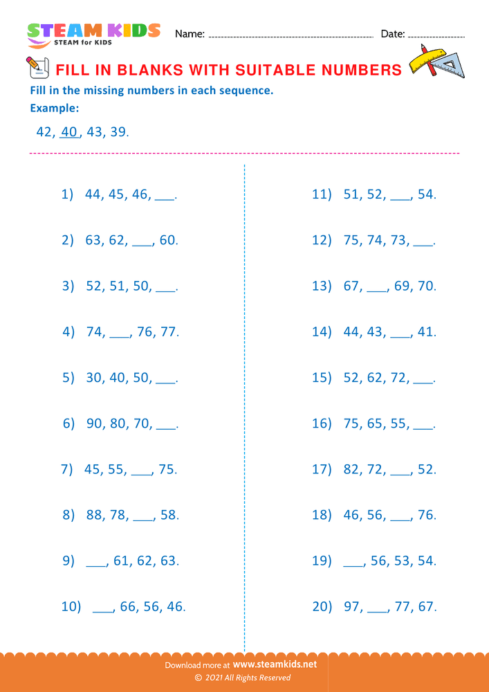 Numbers Worksheets For Grade 1