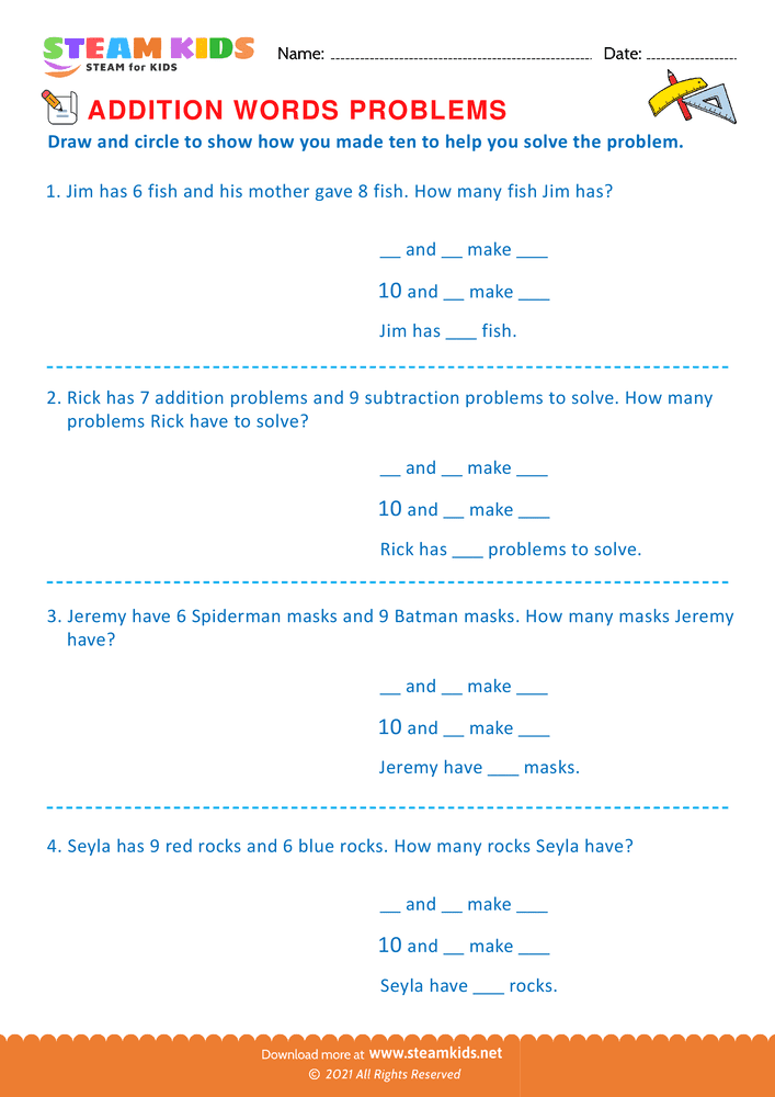Free Math Worksheet - Word problems - Worksheet 23