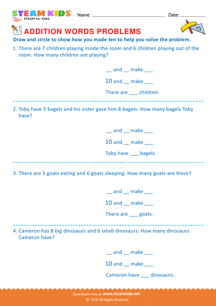 Free Math Worksheet - Word problems - Worksheet 24