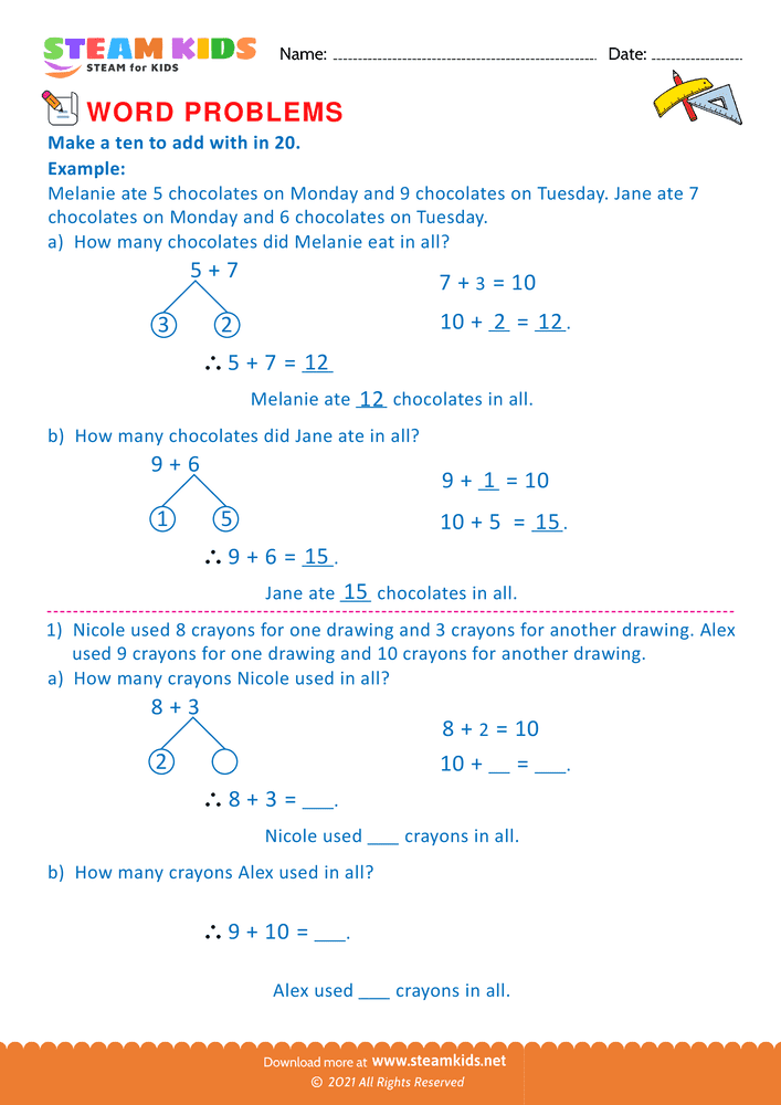 Free Math Worksheet - Word problems - Worksheet 41