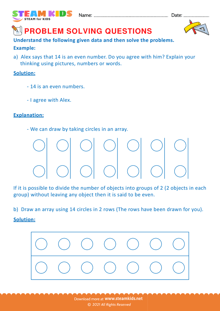 Free Math Worksheet - Problem solving - Worksheet 11