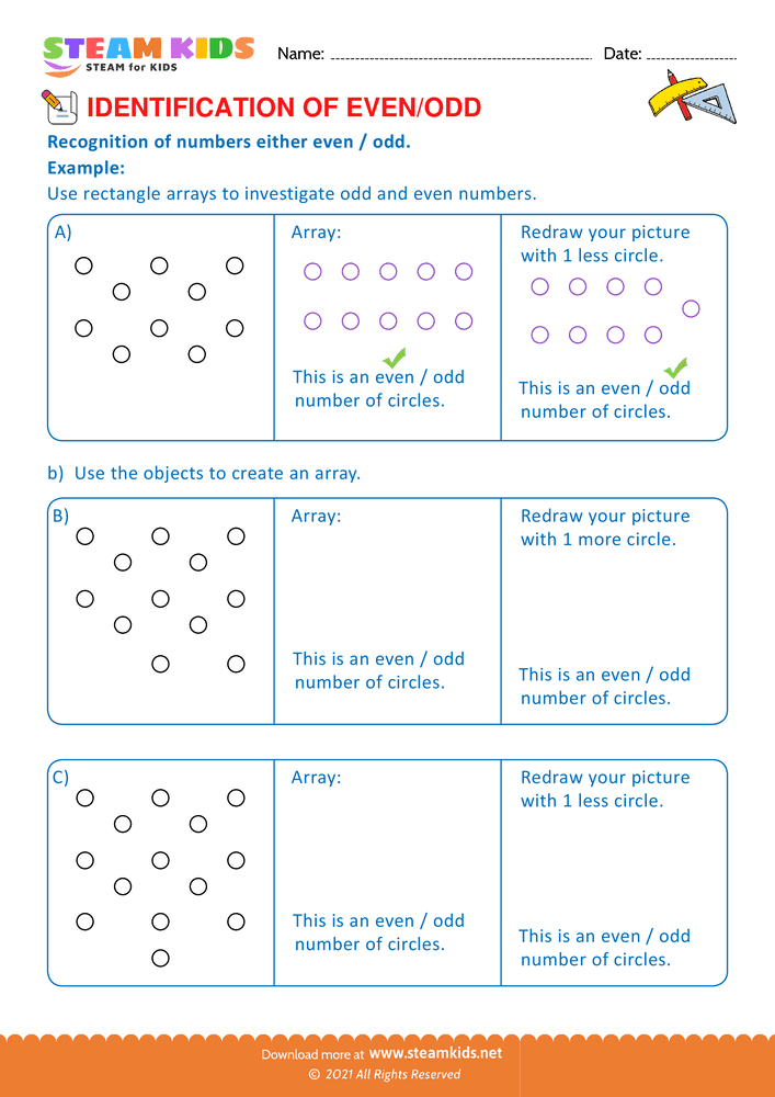 Free Math Worksheet - Identify Even or Odd - Worksheet 6