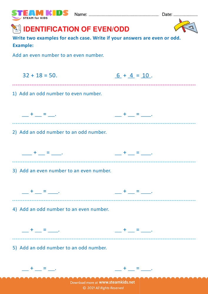 Free Math Worksheet - Identify Even or Odd - Worksheet 10