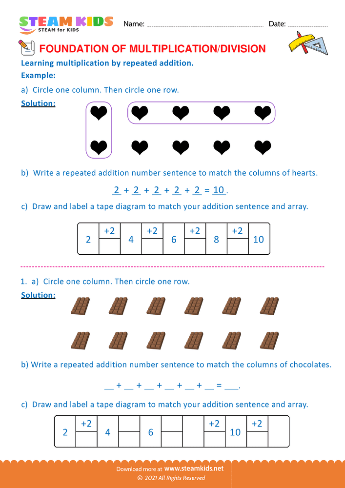 Free Math Worksheet - Foundation of Multiplication and Division - Worksheet 17