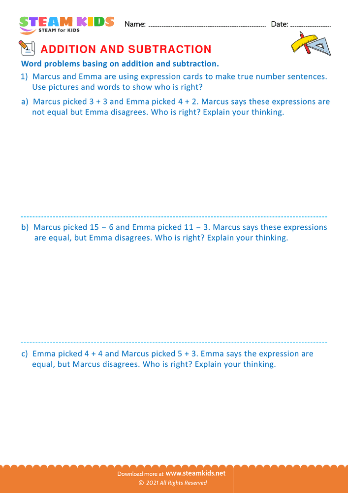 Free Math Worksheet - Word problems - Worksheet 4