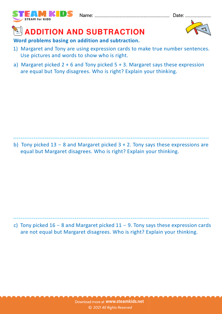 Free Math Worksheet - Word problems - Worksheet 9