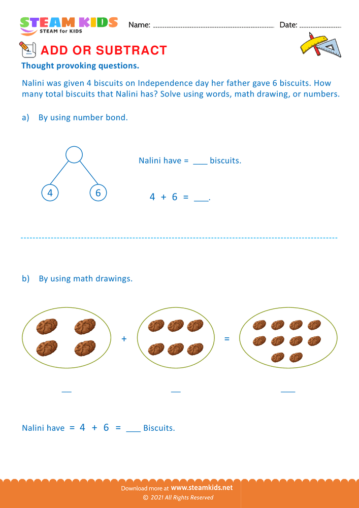 Free Math Worksheet - Add or Subtract - Worksheet 13