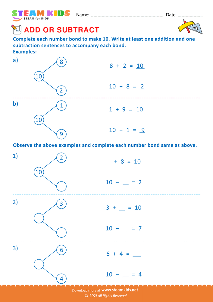 Free Math Worksheet - Add or Subtract - Worksheet 14