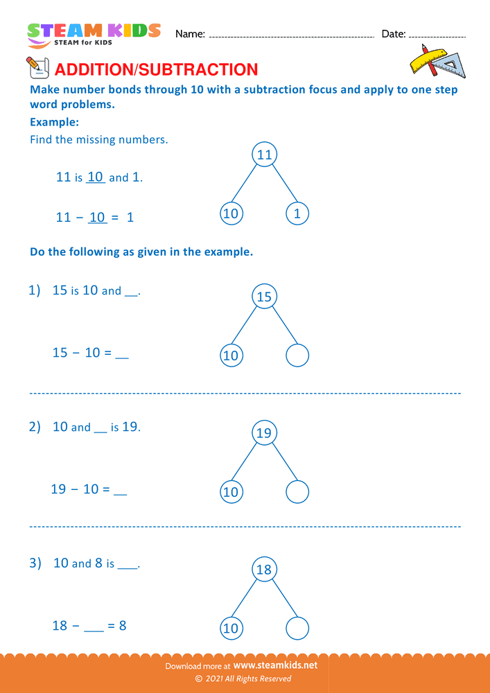 Free Math Worksheet - Add or Subtract - Worksheet 38