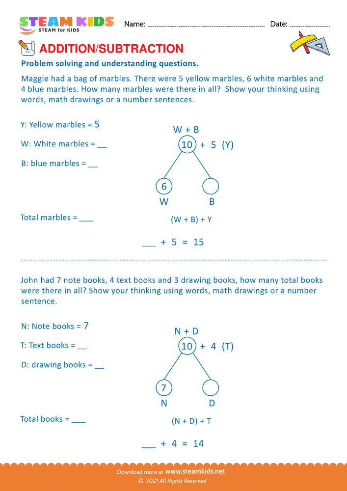 Free Math Worksheet - Add or Subtract - Worksheet 41