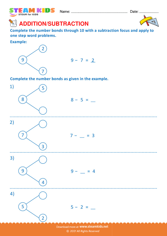 Free Math Worksheet - Add or Subtract - Worksheet 44