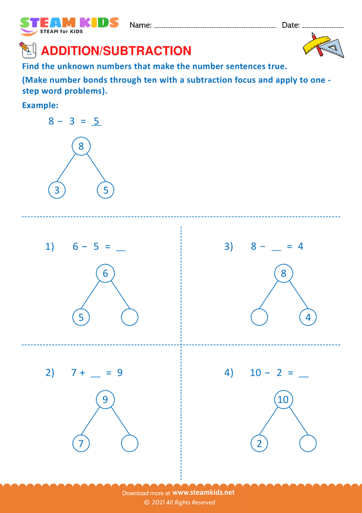 Free Math Worksheet - Add or Subtract - Worksheet 47