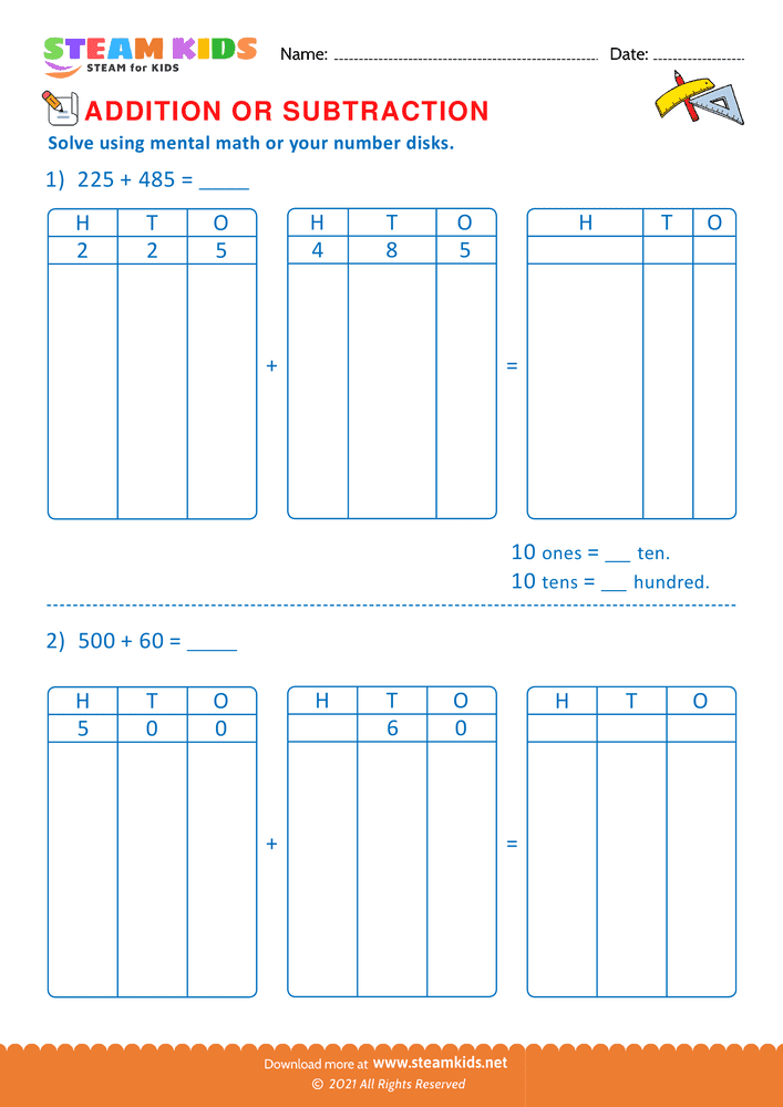 Free Math Worksheet - Solve the Following problems - Worksheet 3