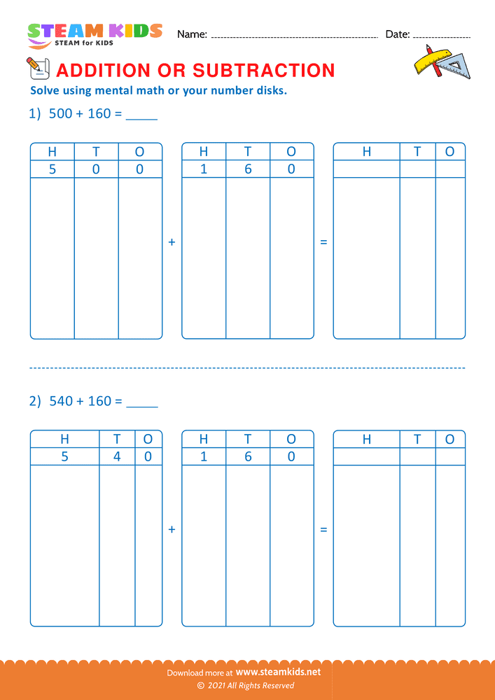 Free Math Worksheet - Solve the Following problems - Worksheet 4