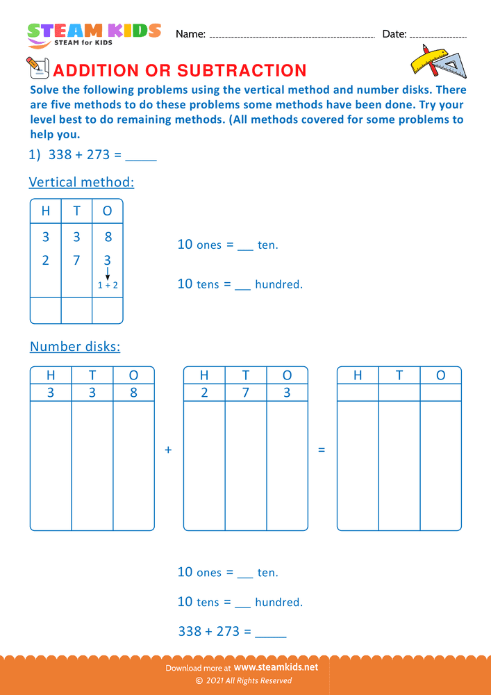 Free Math Worksheet - Solve the Following problems - Worksheet 8