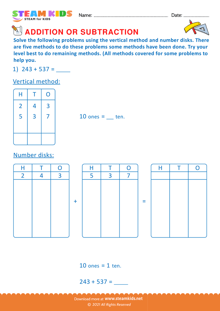 Free Math Worksheet - Solve the Following problems - Worksheet 11