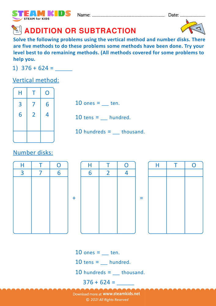 Free Math Worksheet - Solve the Following problems - Worksheet 12