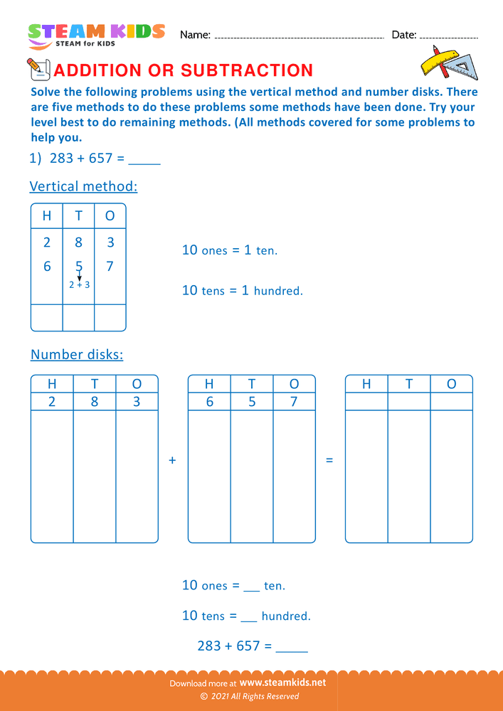 Free Math Worksheet - Solve the Following problems - Worksheet 13