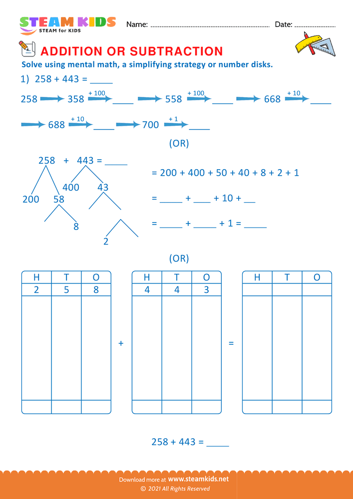 Free Math Worksheet - Solve the Following problems - Worksheet 17