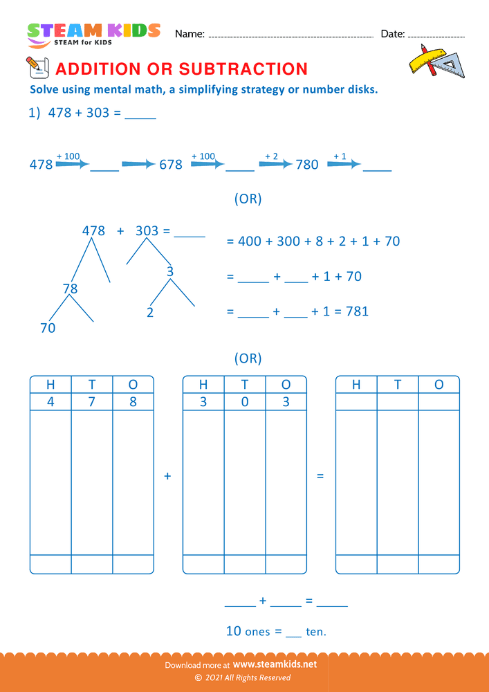 Free Math Worksheet - Solve the Following problems - Worksheet 19