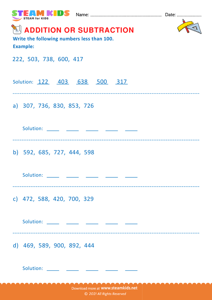 Free Math Worksheet - Complete Each Statement - Worksheet 8