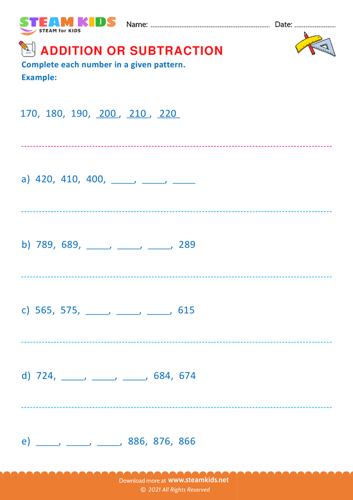 Free Math Worksheet - Complete Each Statement - Worksheet 9