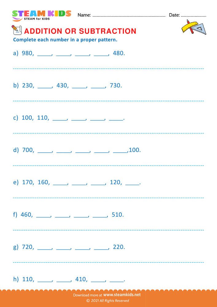 Free Math Worksheet - Complete Each Statement - Worksheet 11