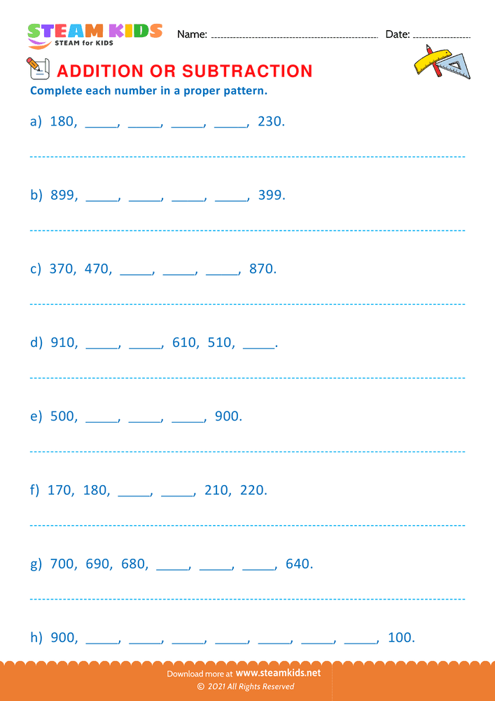 Free Math Worksheet - Complete Each Statement - Worksheet 12