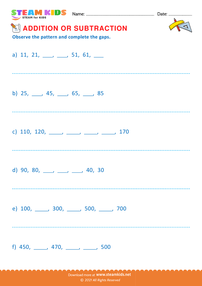 Free Math Worksheet - Complete Each Statement - Worksheet 13