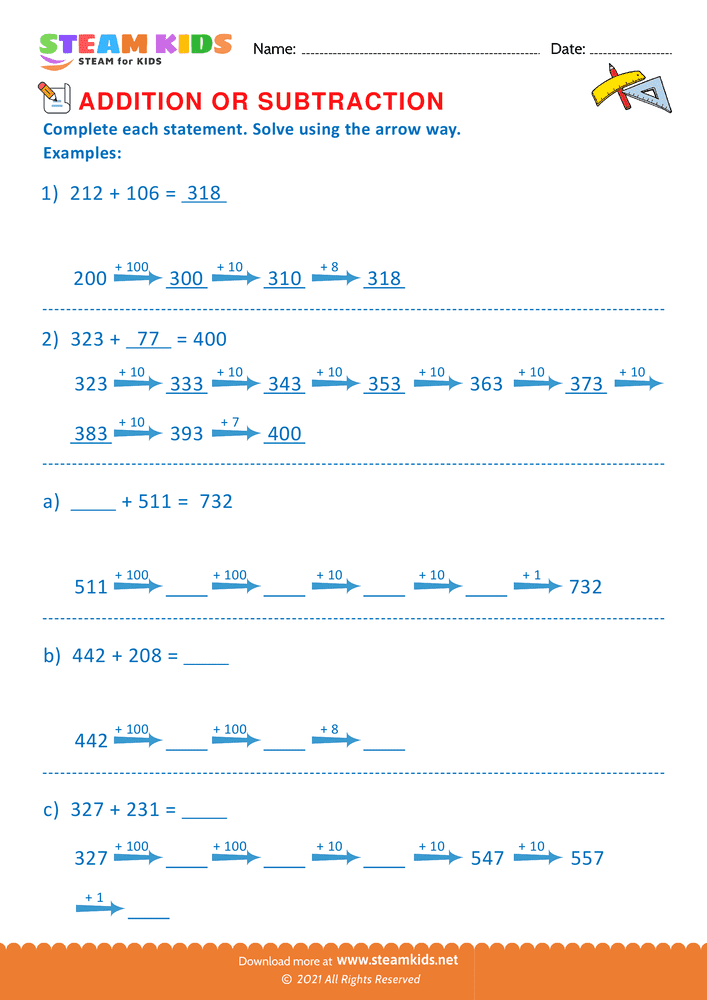 Free Math Worksheet - Complete Each Statement - Worksheet 19