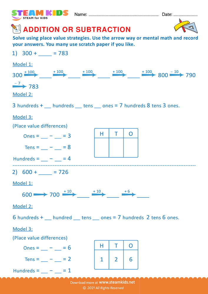 Free Math Worksheet - Complete Each Statement - Worksheet 27