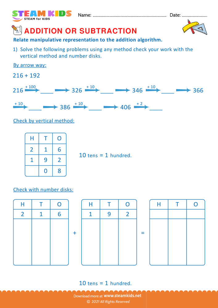 Free Math Worksheet - Addition or subtraction - Worksheet 49