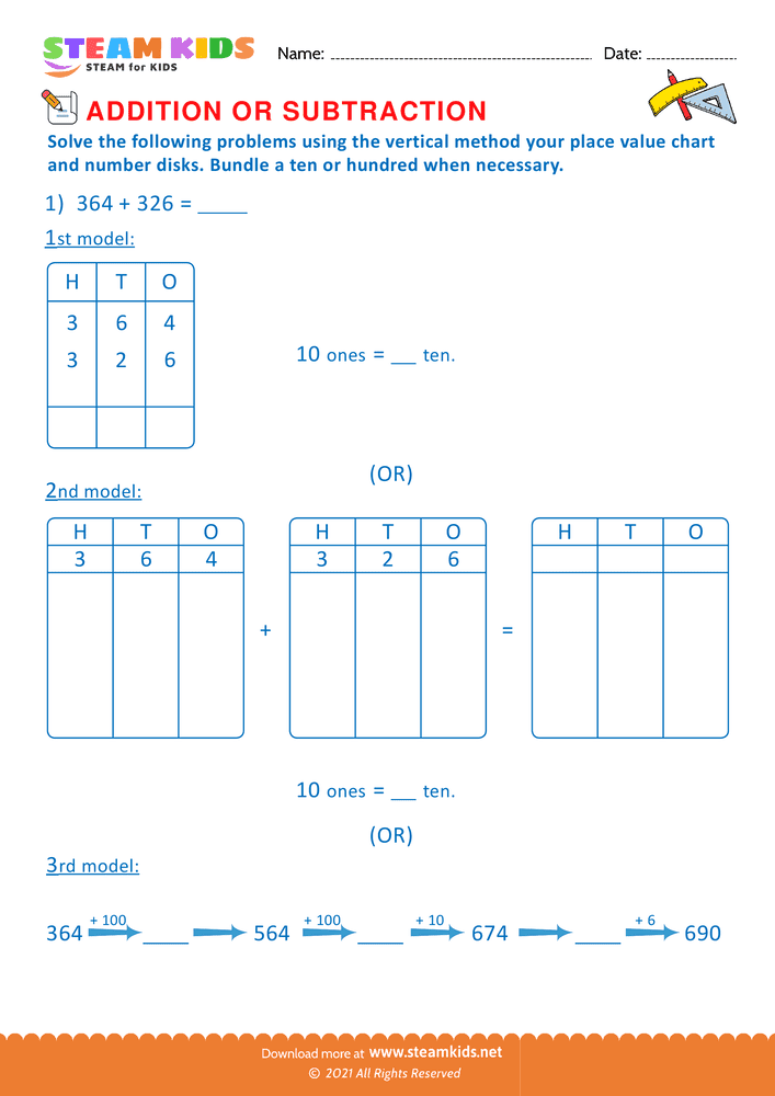 Free Math Worksheet - Addition or subtraction - Worksheet 66