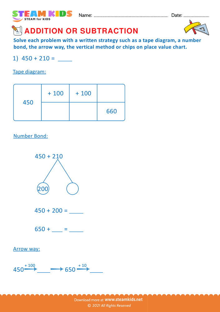 Free Math Worksheet - Addition or subtraction - Worksheet 92