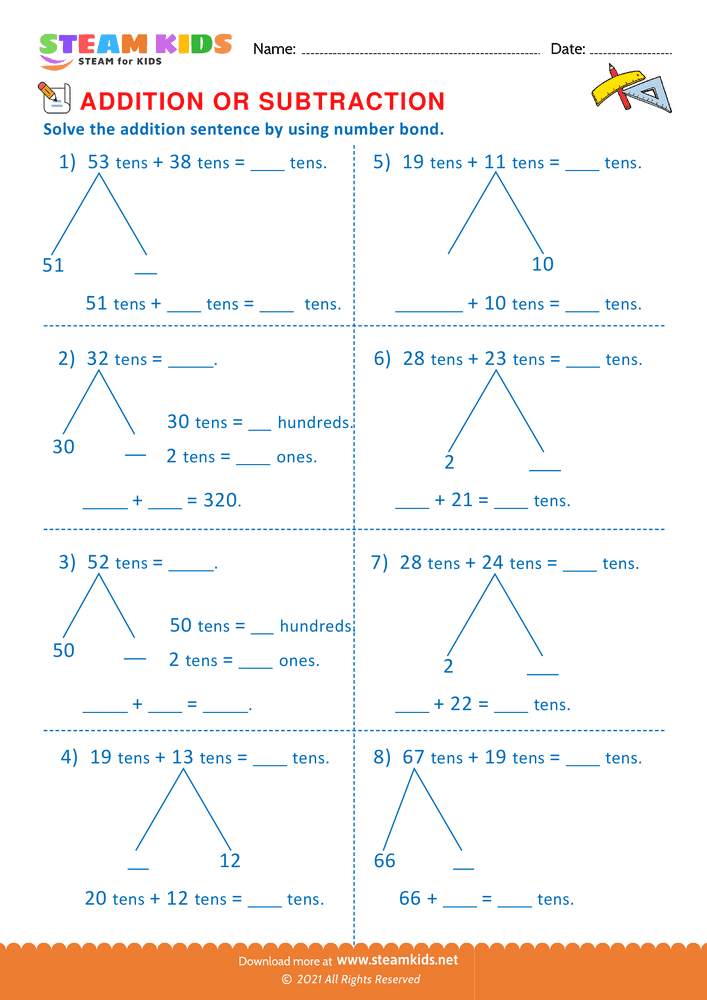 Free Math Worksheet - Addition or subtraction - Worksheet 141