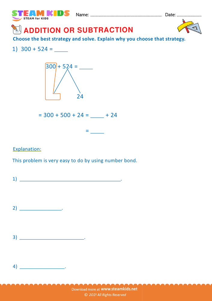 Free Math Worksheet - Addition or subtraction - Worksheet 169