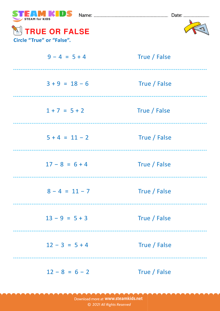 Free Math Worksheet - Mixed operations - Worksheet 2