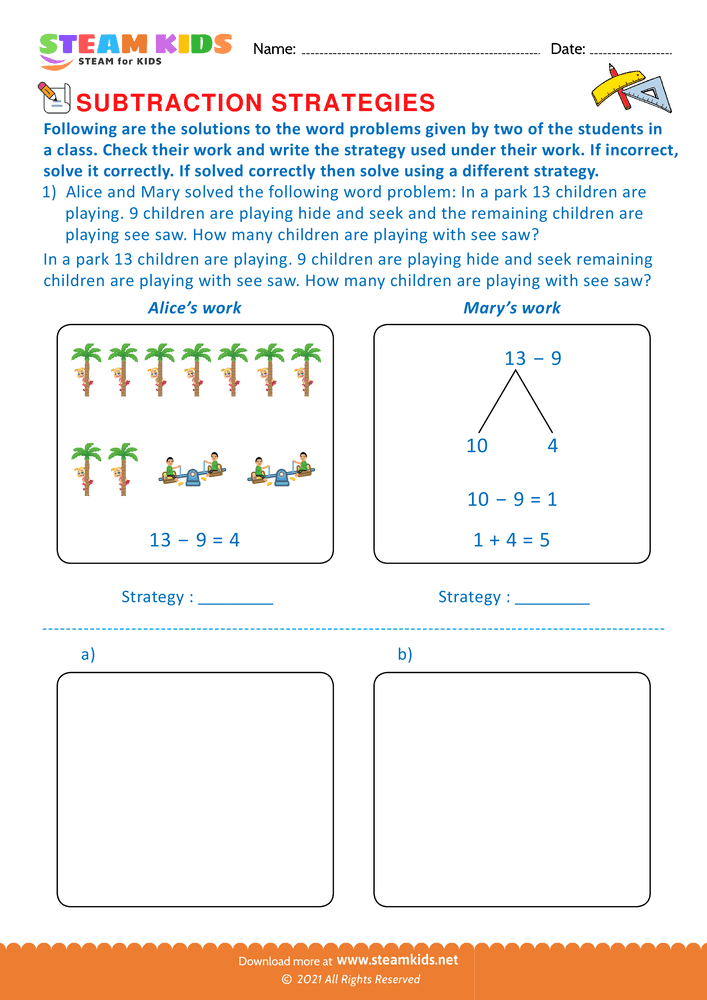 Free Math Worksheet - Addition and subtraction - Worksheet 4