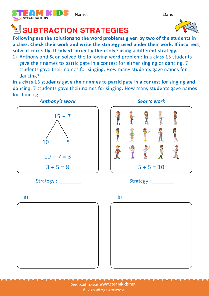 Free Math Worksheet - Addition and subtraction - Worksheet 5