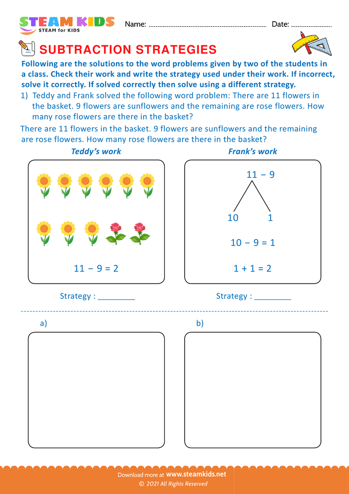 Free Math Worksheet - Addition and subtraction - Worksheet 7