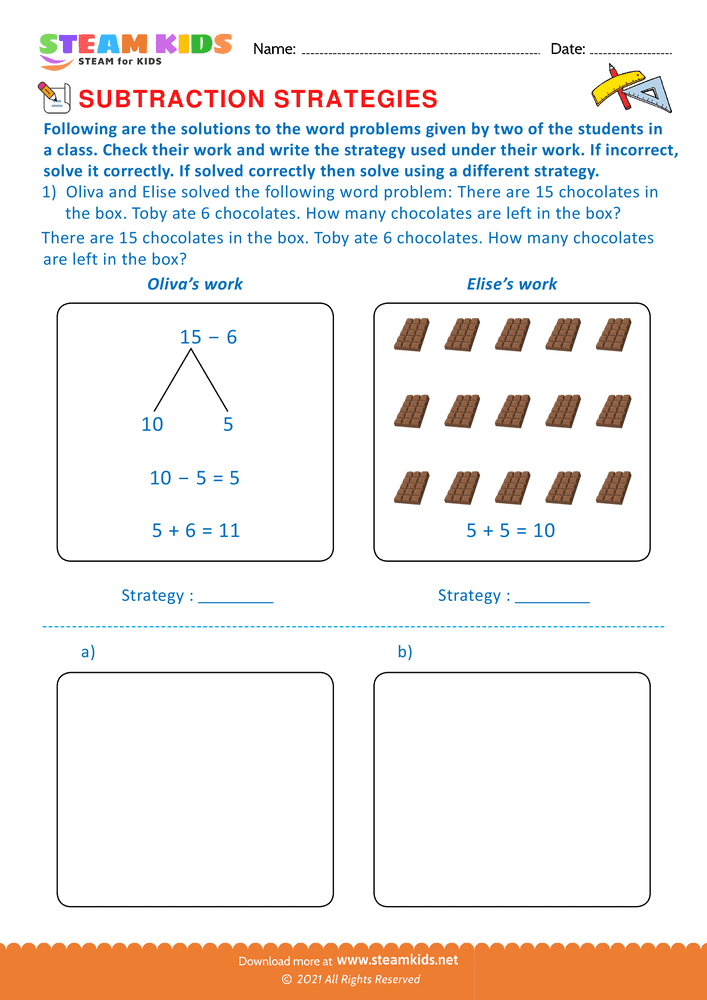 Free Math Worksheet - Addition and subtraction - Worksheet 8