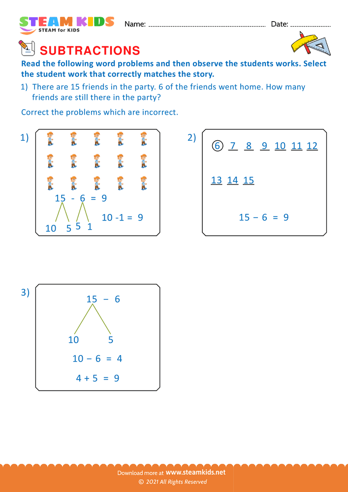 Free Math Worksheet - Fundamebtal operations - Worksheet 2