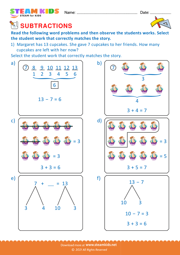 Free Math Worksheet - Fundamebtal operations - Worksheet 3