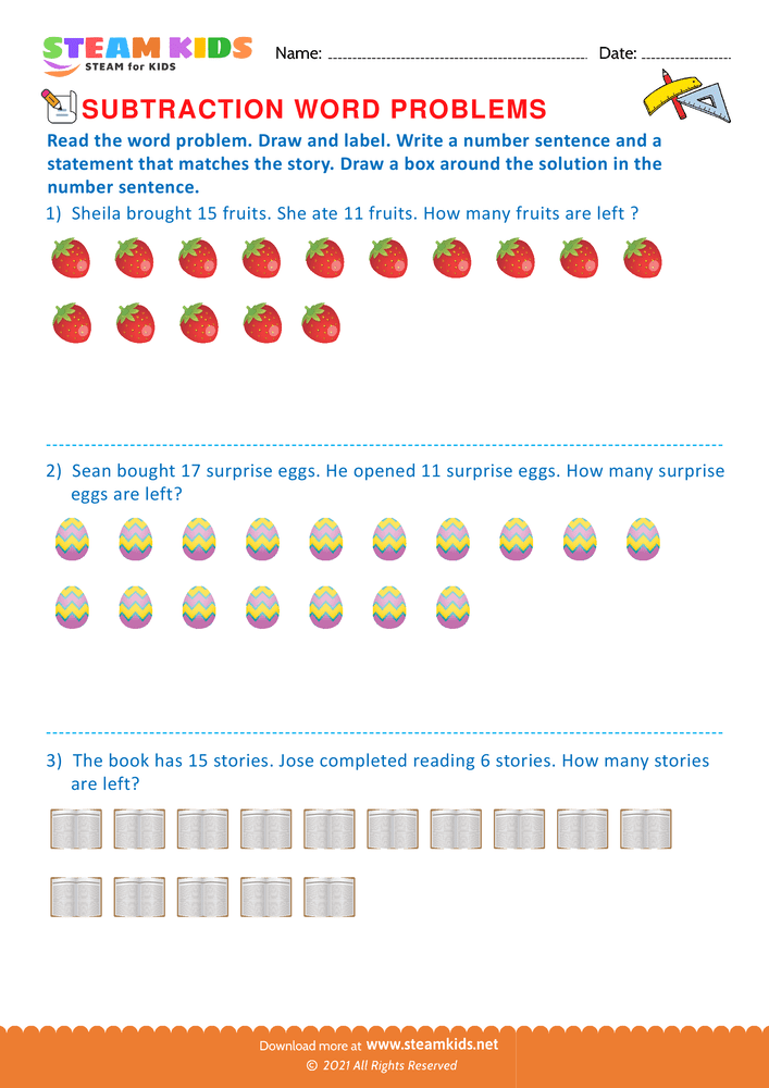 Free Math Worksheet - Draw and label - Worksheet 9